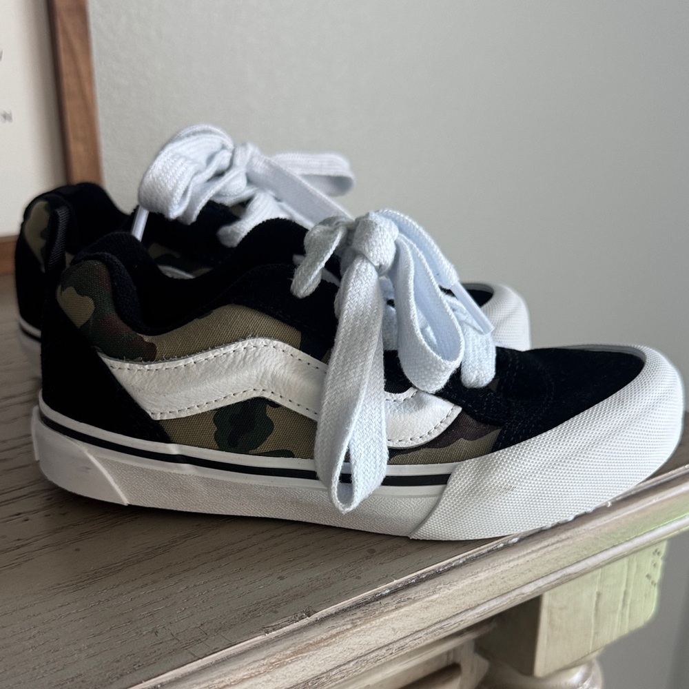 Kids Vans Camo Low-Top Sneakers with White Accents